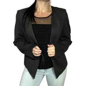NWT MARIO‎ SERRANI Italy Women's Open Front Blazer Charcoal Gray Size Medium M